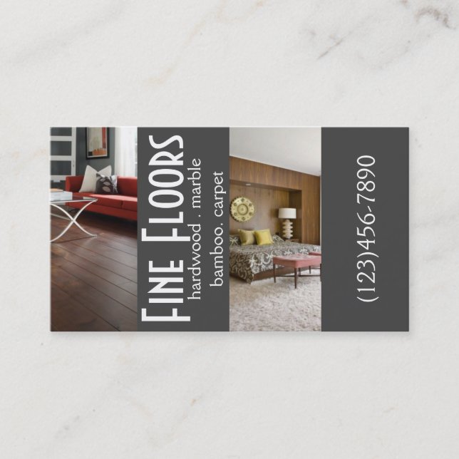 Modern goloring Hardwood Marble Construction Visitkort (Framsida)