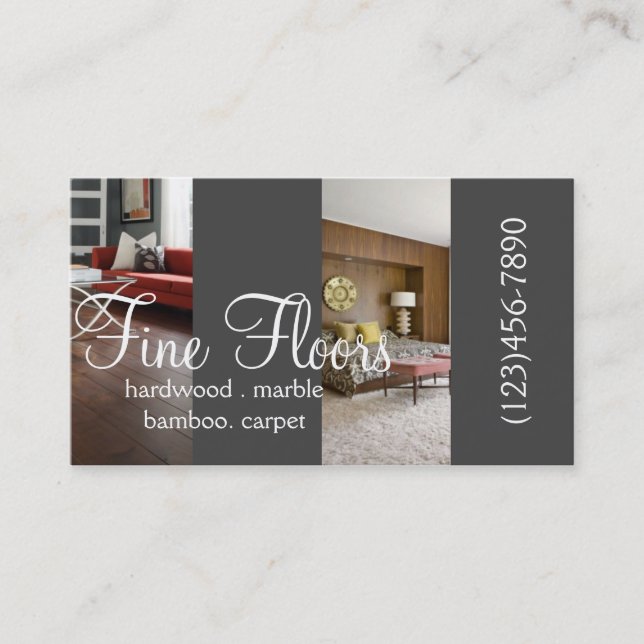Modern goloring Hardwood Marble Construction Visitkort (Framsida)
