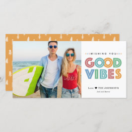 Modern Good Vibes Colorful Photo Helgdag Card Julkort