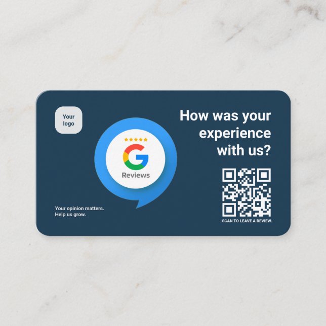 Modern Google-granskning QR-kort | Hur var din exp Visitkort (Framsida)