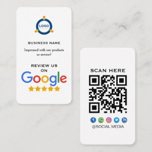 Modern Google-recension med QR-kod Visitkort