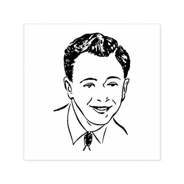 Modern gör Ansikte till din likhet med Porträtt Självfärgande Stämpel (Design)