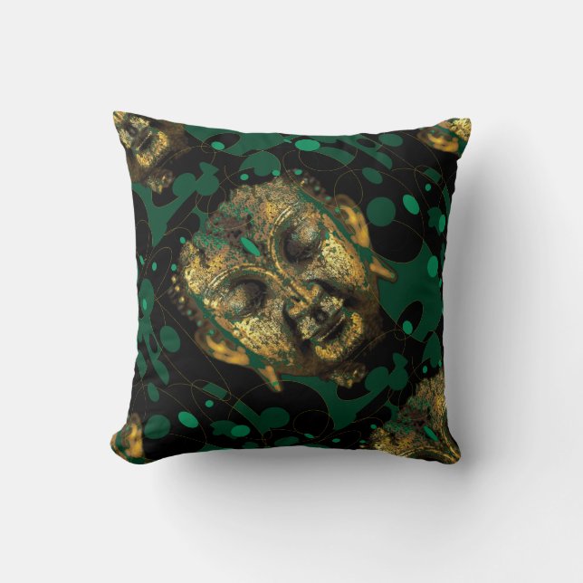 Modern görad sammandrag grön Buddha design vid Kudde (Framsida)