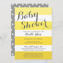 Modern görade randig gult och grått inbjudningar