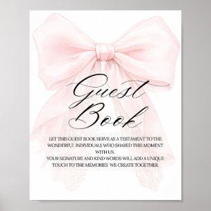 Modern gosbebjudan för flicka med rosa band - Gäst Poster