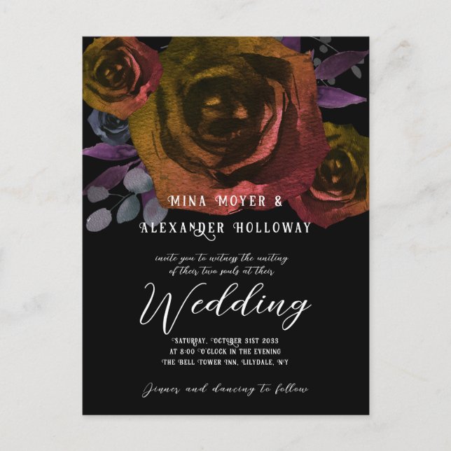 Modern Goth Mörk Ro QRC Vykort (Framsida)