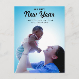 Modern gott nytt år 2017 för familjfoto helg vykort