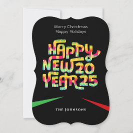Modern Gott nytt år 2025, färgstark Personlig Julkort