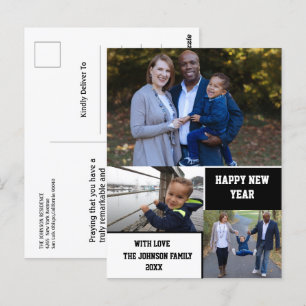 Modern Gott nytt år 3-fotokollage Vykort