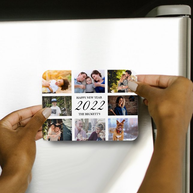 Modern Gott nytt år 8-fotosamling Magnet (Skapare uppladdad)