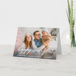 Modern Gott nytt år-foto-fetstil för kalligrafi Helgkort