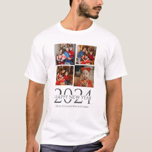 Modern Gott nytt år-foto med enkel Elegant T Shirt