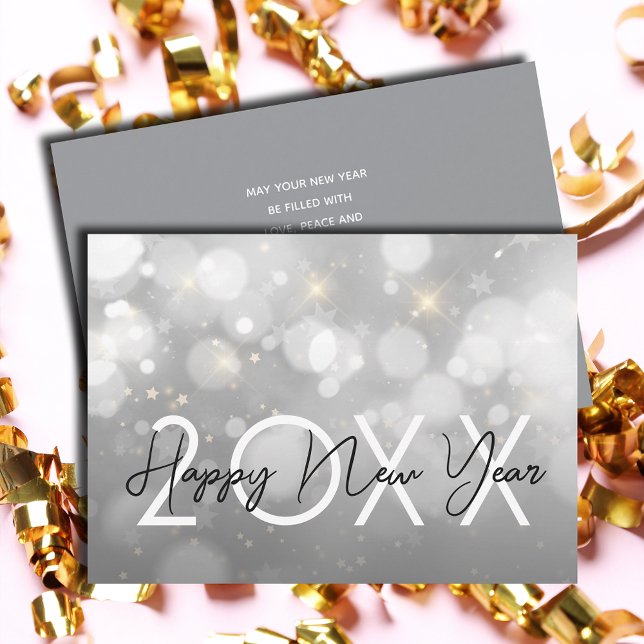 Modern Gott nytt år Hälsning Julkort (Modern Happy New Year Greeting Holiday Cards - Order INSTANT DOWNLOAD and or PRINTED or both!)