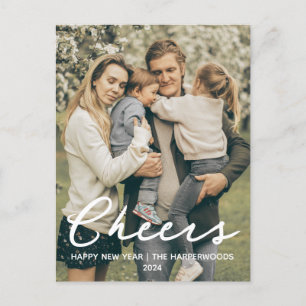 Modern Gott nytt år One-foto med enkel Elegant Helg Vykort