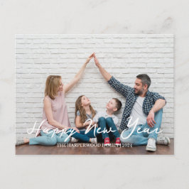 Modern Gott nytt år One-foto med enkel Elegant Helg Vykort