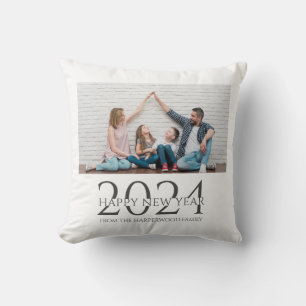 Modern Gott nytt år One-foto med enkel Elegant Kudde