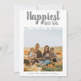 Modern Gott nytt år-överföring Ladda upp familjefo Julkort