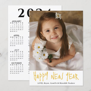 Modern Gott nytt år Photo 2024-kalender Julkort