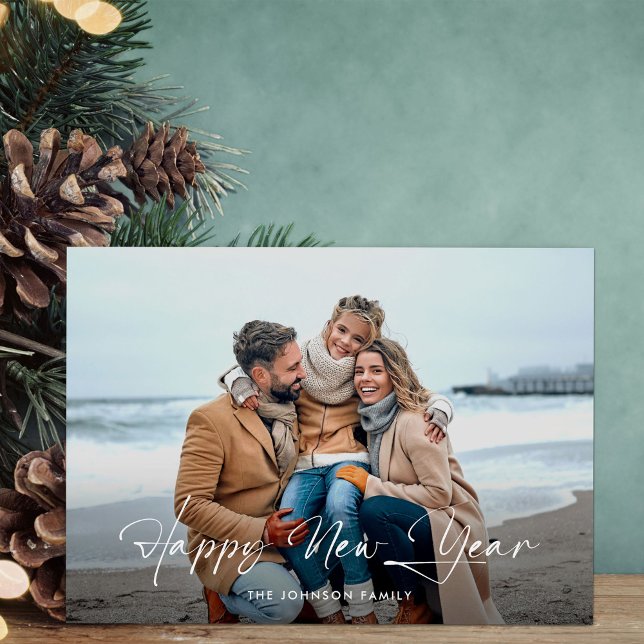 Modern Gott nytt år-skriptfoto Julkort (Skapare uppladdad)