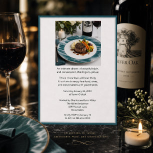Modern Gourmetmat & Vin Middag  Inbjudningar