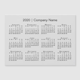 Modern grå 2020 kalender med företagsnamn
