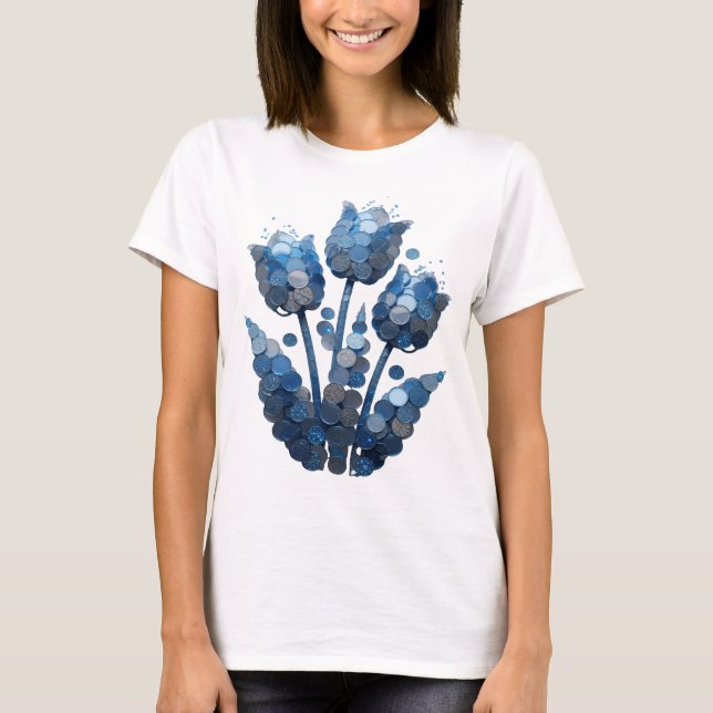 Modern Grå ABSTRAKT KONST Statement Design T Shirt (Framsida)