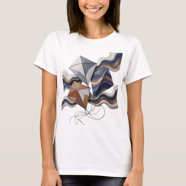 Modern grå ABSTRAKT KONST Statement Design T Shirt (Framsida)