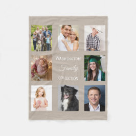 Modern grå familjefoto Monogram Fläskfiltar Fleecefilt