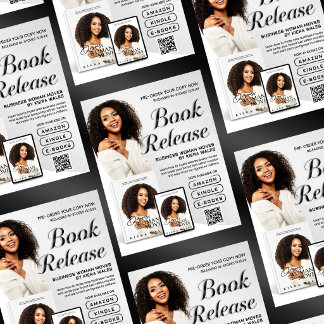 Modern Grå Författarflyer Boklansering Utgivning Reklamblad