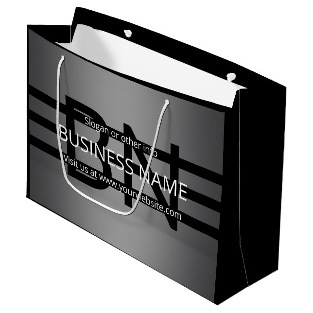 Modern grå gradient & horisontella svarta ränder (Framsidan Vinklad)