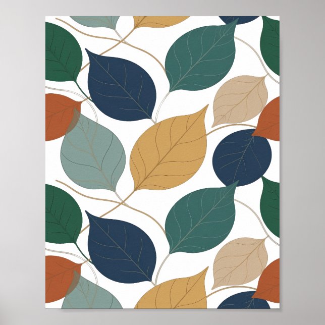Modern Grå HÖSTLÖV Grafisk Design Poster (Framsidan)