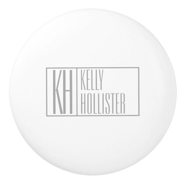 Modern grå initial- och namnlogo knopp (Framsidan)