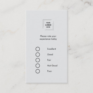 Modern grå minimal återkopplingsundersökning stil visitkort