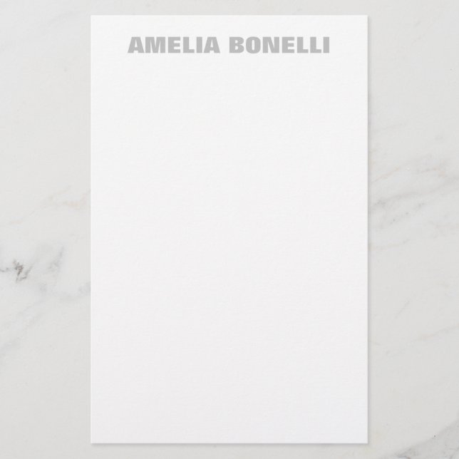 Modern Grå Vit Djärv Minimalistisk Professionell Brevpapper (Framsida)