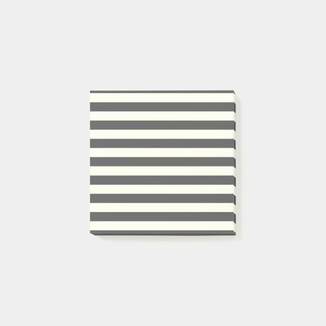 Modern Grå Vit Rand Minimalistisk Elegant  Post-it Block (Framsida)