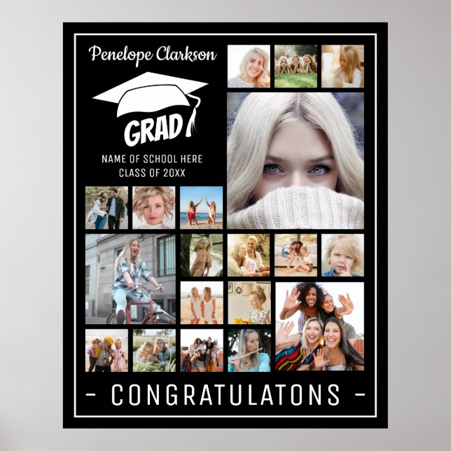 Modern GRAD 13 x fotokollage-Studentfest Poster (Framsidan)