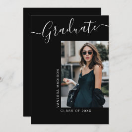 Modern Grad | 1 Photo Elegant Script Meddelande