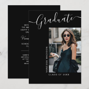 Modern Grad 1 Photo Elegant Script Meddelande