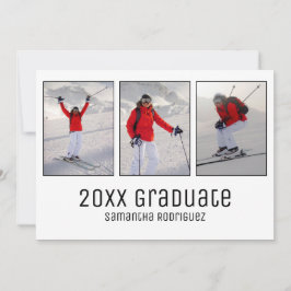 Modern Grad 3 Photo White Studentfest Inbjudan