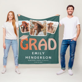 Modern GRAD 3 x Photo Collage Studenten Gift Fleecefilt