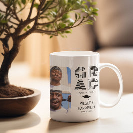 Modern GRAD 4x fotokollage examen Kaffemugg