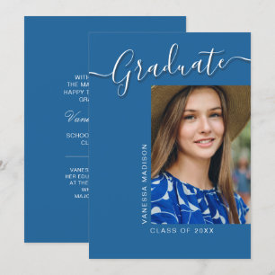 Modern Grad Blått 1 fotoskript för Elegant Meddelande