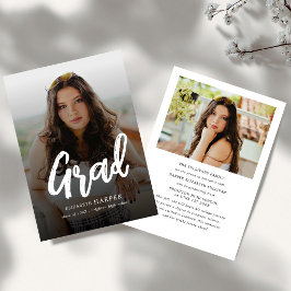 Modern Grad Brush Script Foto Examen Meddelande