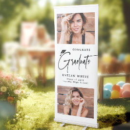 Modern Grad Cap Script 2 Photo Graduation Party