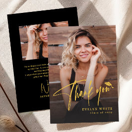 Modern Grad Cap Script Simple Photo Graduation Tack Kort