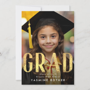 Modern GRAD-foto med fetstil, guldfärgad Gult Meddelande