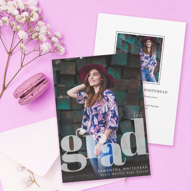 Modern Grad-fotoannonseringskort Meddelande (Skapare uppladdad)