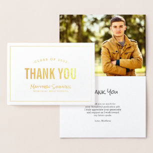 Modern Grad Gold Foil Photo - tackkort Folierat Kort