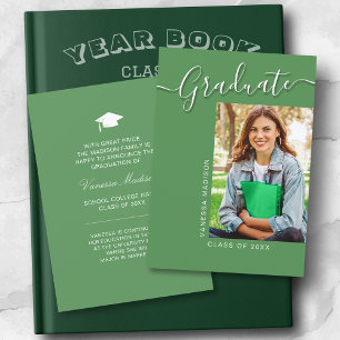 Modern Grad Grönt 1 Photo Elegant Script Meddelande