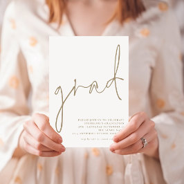 Modern Grad Guld Studentfest Inbjudningar